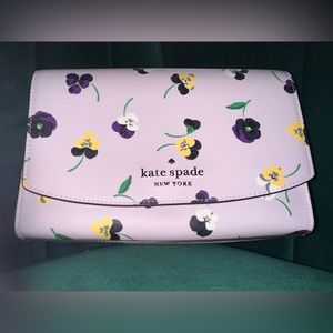 Kate Spade crossbody purse EUC lavender with flowers